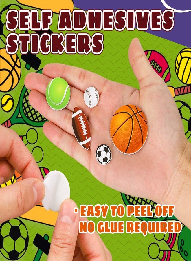 Whaline 488Pcs Sports Foam Stickers Sports Ball Theme Foam Decals 6 Designs Assorted Ball Self-Adhesive Decorative Stickers for Scrapbook Journal Decor Party Supplies, 3 Sizes - Image 3