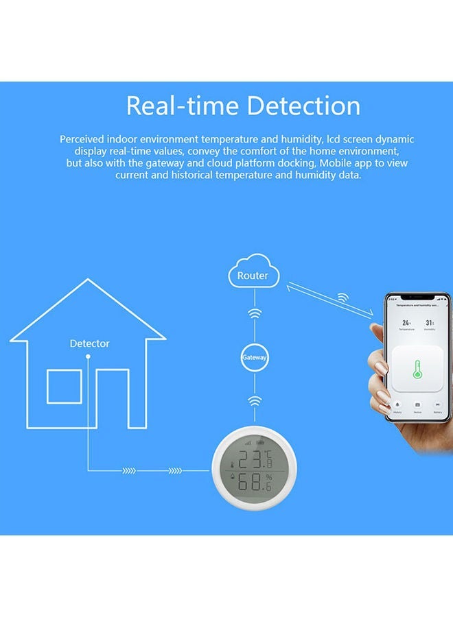 NIBEMINENT Smart Zigbee Temperature Humidity Sensor White - Image 5