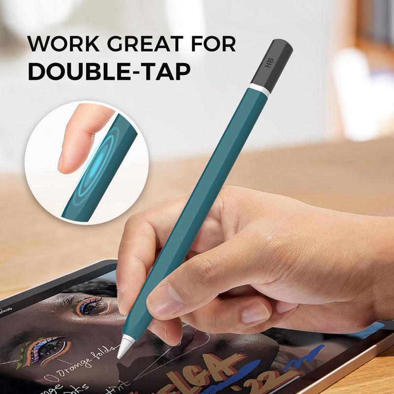 TRONWIN Apple Pencil Pro case,Classic Pencil Design Cover,Silicone Apple Pencil 2nd Generation case,Perfect Grip Apple Pencil Pro Sleeve (Deep Green) - Image 5