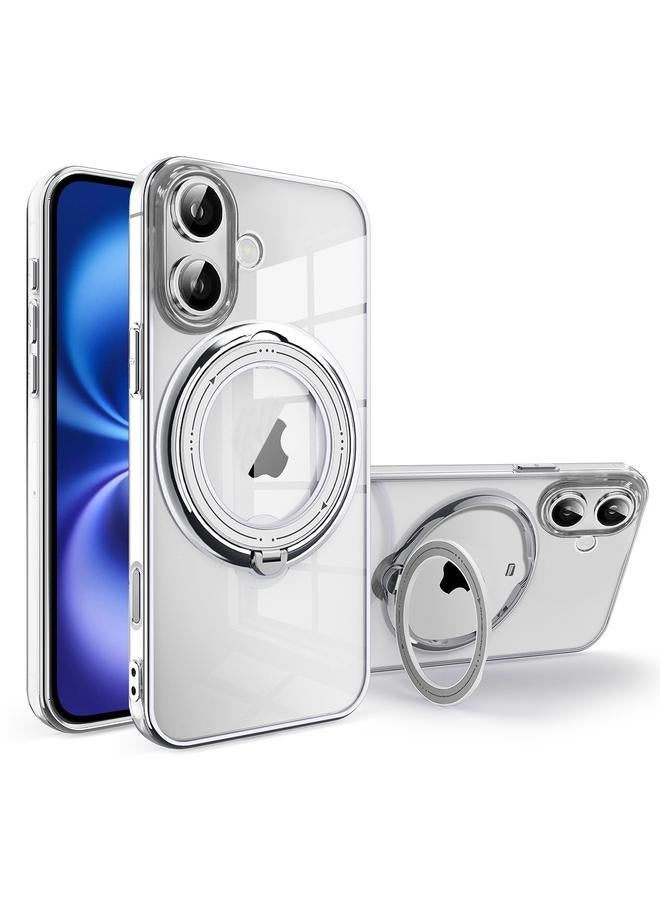 اس-توب جراب لهاتف iPhone 16 مطلي بالكهرباء مع حامل MagSafe يدور 360 درجة، جراب هاتف مقاوم للصدمات - Image 1