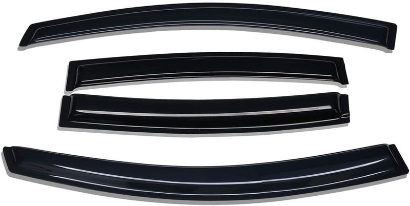 Lightronic Extra Durable Outside-Mount Auto Vent Window Visor for 2007-2012 Nissan Altima - UV Protection Rain Guard, Dark Smoke, 4-Pcs - Image 1