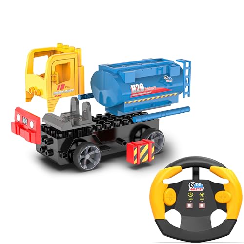 Mirana Build Your Own RC Building Block Toy Set for Kids - Remote Control Construction Truck - Auto Drive Mode & AA Battery Operated - Gift for Boys & Girls 4+ Years (Water Tank) - Image 1