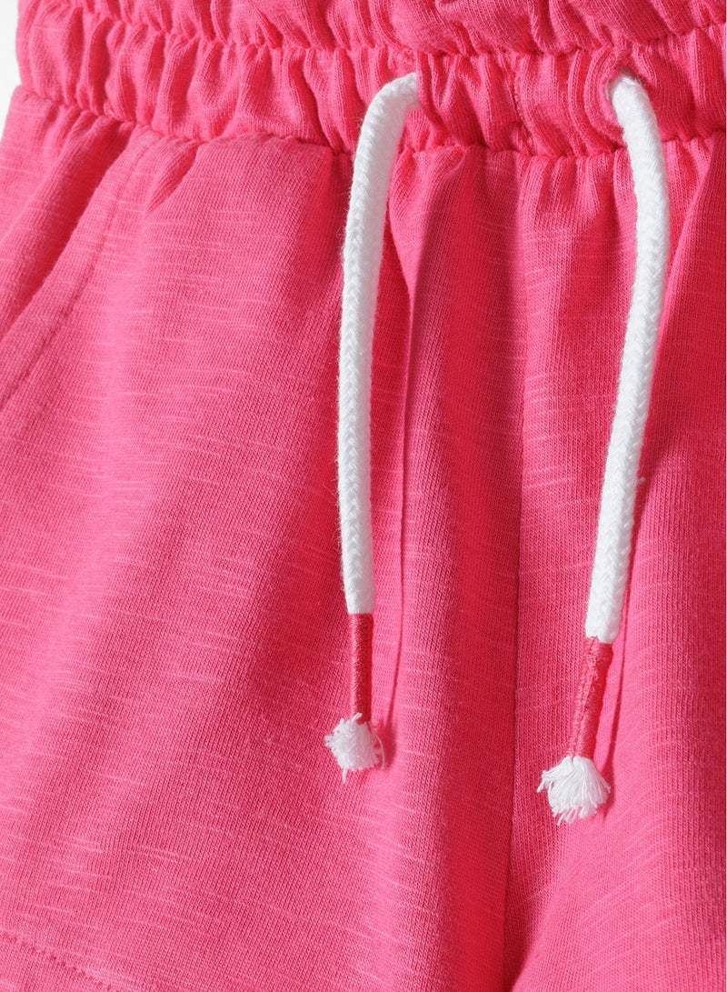 مينوتي شورت بناتي بخصر مطاطي ورباط وجيوب مريح للأطفال - Image 3