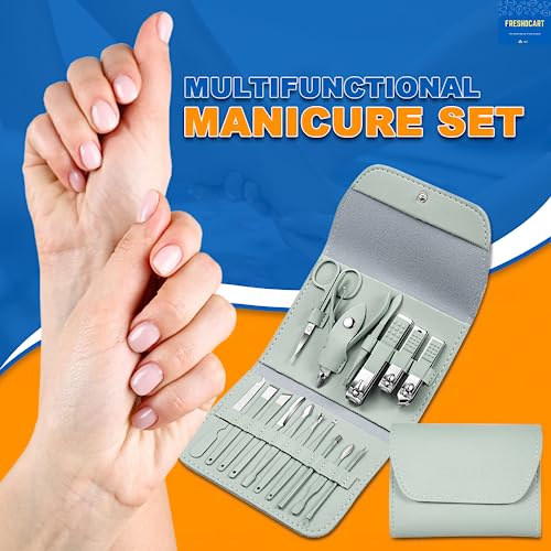 FreshDcart FDCA466 16-Piece Professional Nail Clippers Set, Stainless Steel Manicure Pedicure Set, Manicure Set for Manicure and Pedicure, Cuticle Cleaning, Home, Travel (Multicolor, Pack of 1) - Image 2