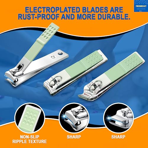 FreshDcart FDCA466 16-Piece Professional Nail Clippers Set, Stainless Steel Manicure Pedicure Set, Manicure Set for Manicure and Pedicure, Cuticle Cleaning, Home, Travel (Multicolor, Pack of 1) - Image 4