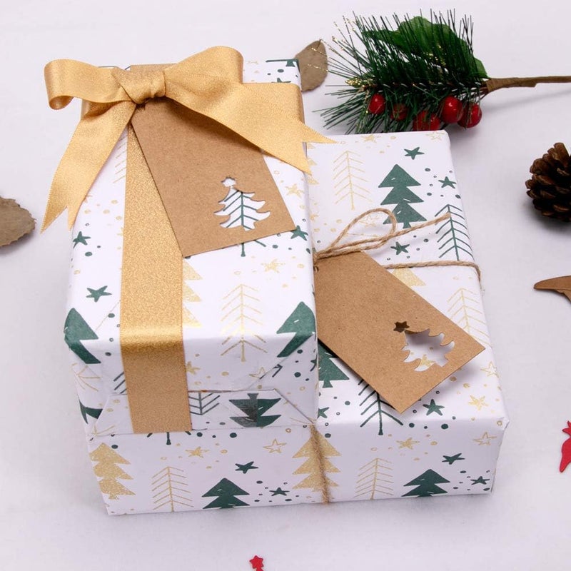 Tonak Gift Tags With Holes - Present Wrap Paper Small Xmas Labels With Twine - Vintage Christmas Tags Bulk 100pcs - Image 3