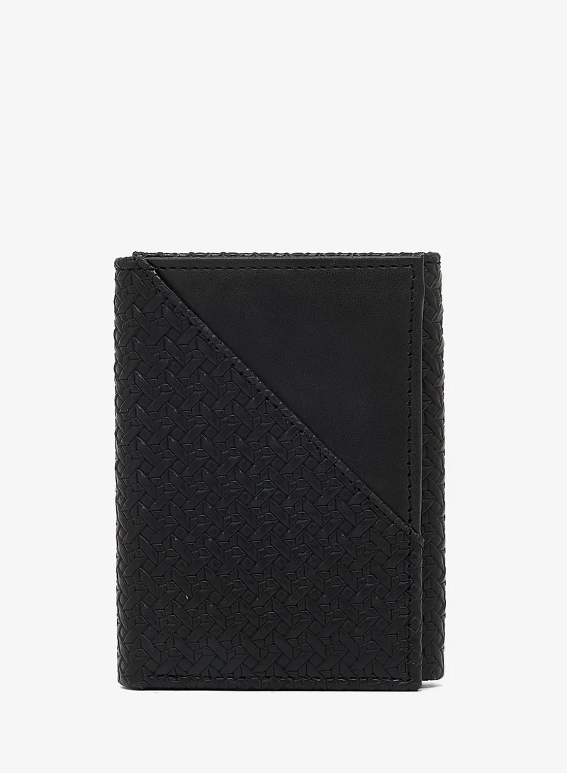 Essential fabric contrast Trifold leatherette Wallet