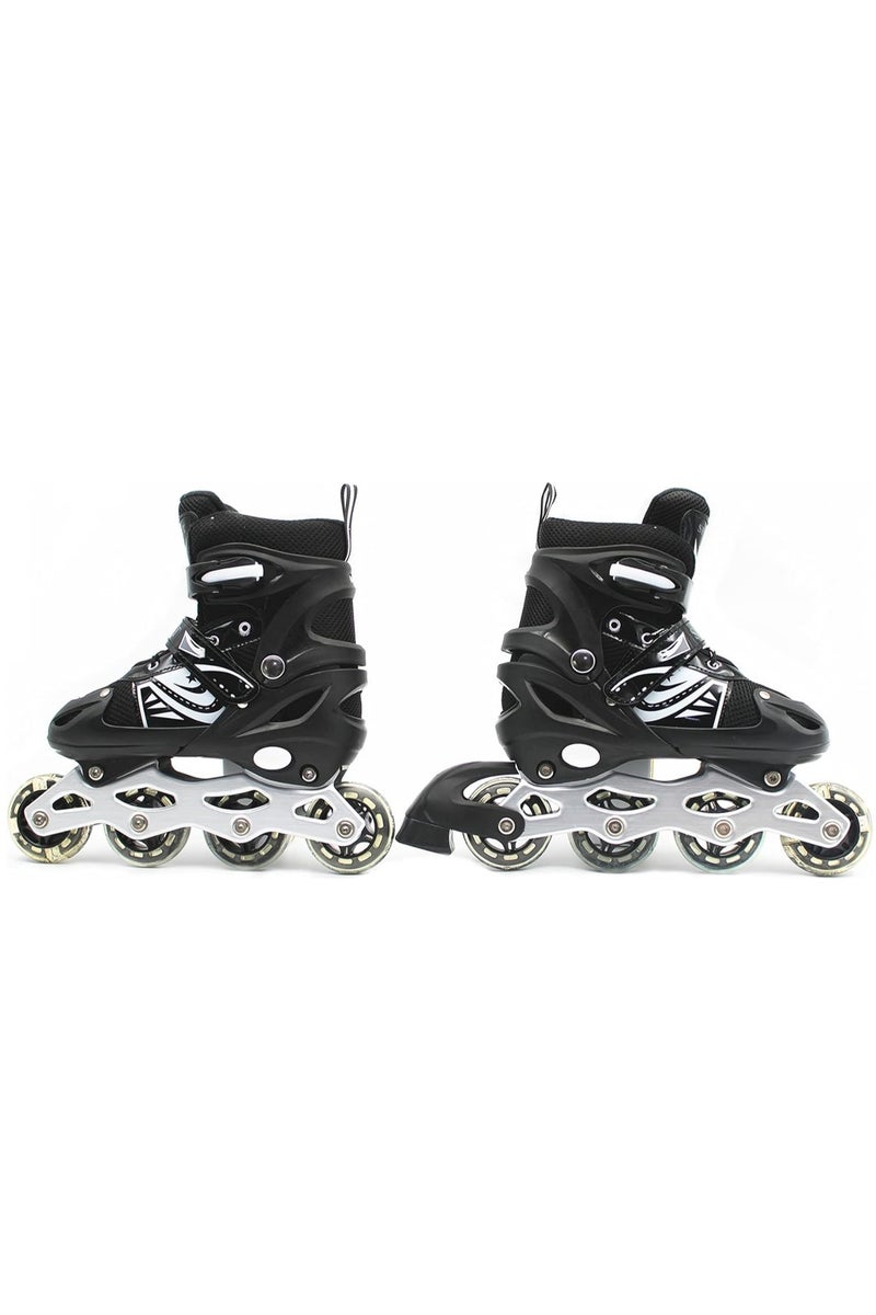 إيزي فيتشور زلاجات مضمنة قابلة للتعديل للأطفال مع عجلات وامضة - تتضمن معدات حماية للركبة والكوع والمعصم - متوفرة بأربعة ألوان وثلاثة أحجام - Image 3