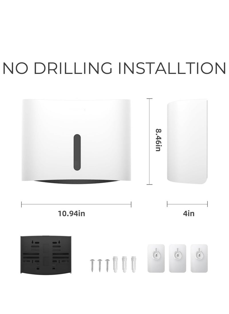 Excefore - Paper Towel Dispenser Wall Mount Paper Towel Holder Large Capacity C Fold Hand Towel Dispenser Bathroom Tissue Dispenser (White) - Image 1