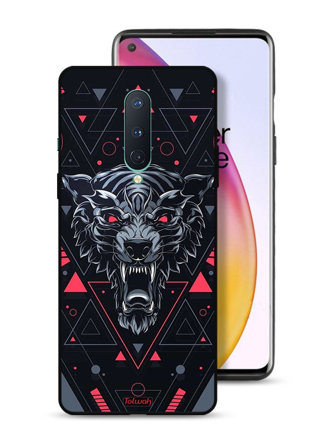Tolwak OnePlus 8 Protective Case Cover Scrolling Wolf - Image 1