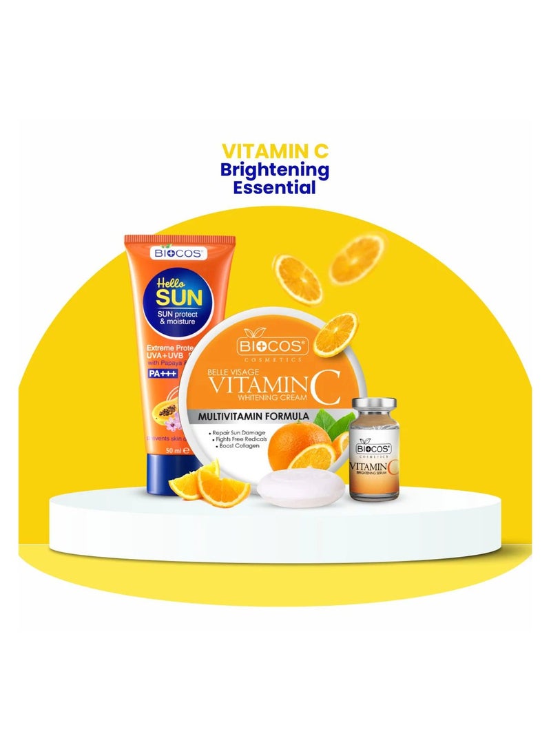 Vitamin C 3in1 Brightening Essentials |Vitamin C Cream, Serum & Sun Block