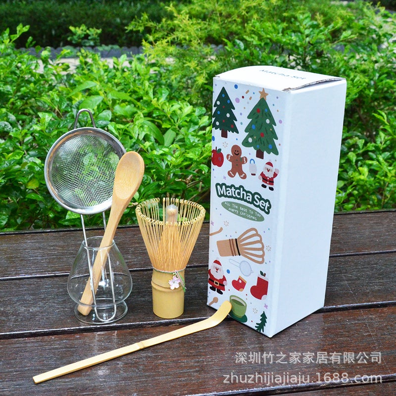 Christmas Gift Matcha Set With Matcha Tools, Tea Ceremony Matcha Whisk, Tea Spoon, Tea Stirrer 304 - Image 1