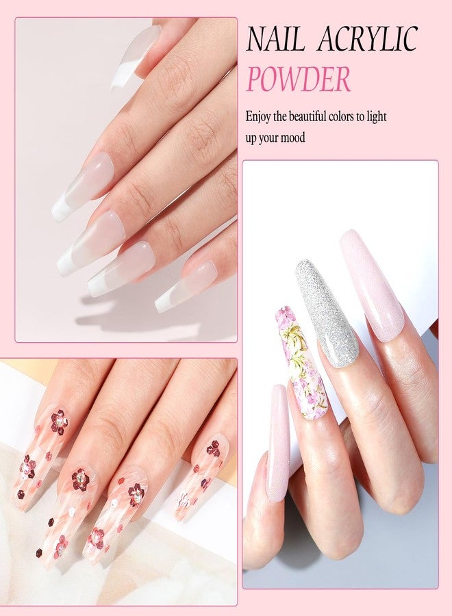 PEACECOLOR طقم أظافر أكريليك مع مثقاب وضوء UV، أطقم أظافر أكريليك احترافية مع كل شيء 3 قطع مسحوق 24 قطعة جليتر 200 قطعة نصائح أظافر زينة فن الأظافر DIY صالون منزلي - Image 2