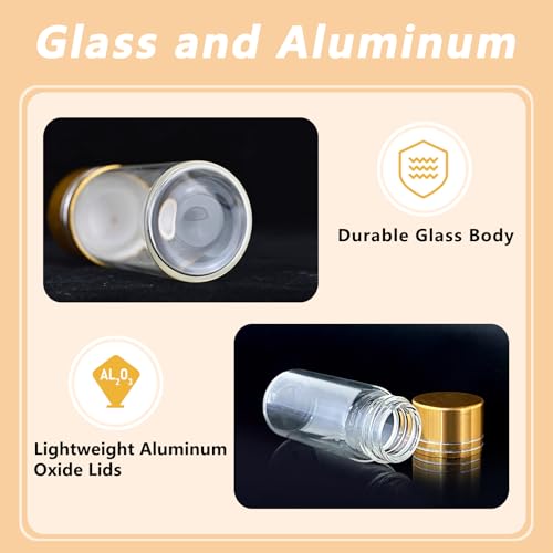 ZGGAZCA ﻿4Pcs Tiny Glass Jars with Lids 2ml Miniature Vials Bottles with Screw Cap Small Clear Vial Containers for Ashes Jar Little Bottle Caps Mini Vile Storage Craft Use 16x26mm - Image 4