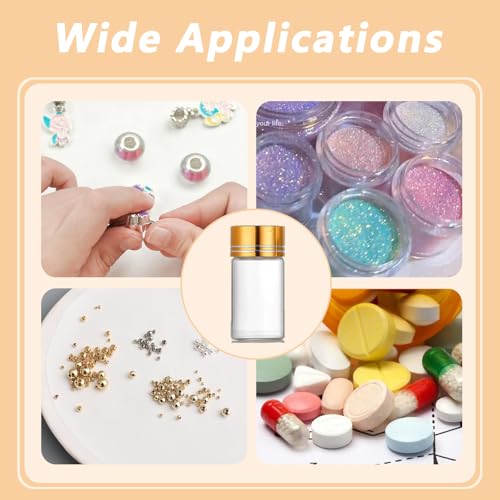 ZGGAZCA ﻿4Pcs Tiny Glass Jars with Lids 2ml Miniature Vials Bottles with Screw Cap Small Clear Vial Containers for Ashes Jar Little Bottle Caps Mini Vile Storage Craft Use 16x26mm - Image 5