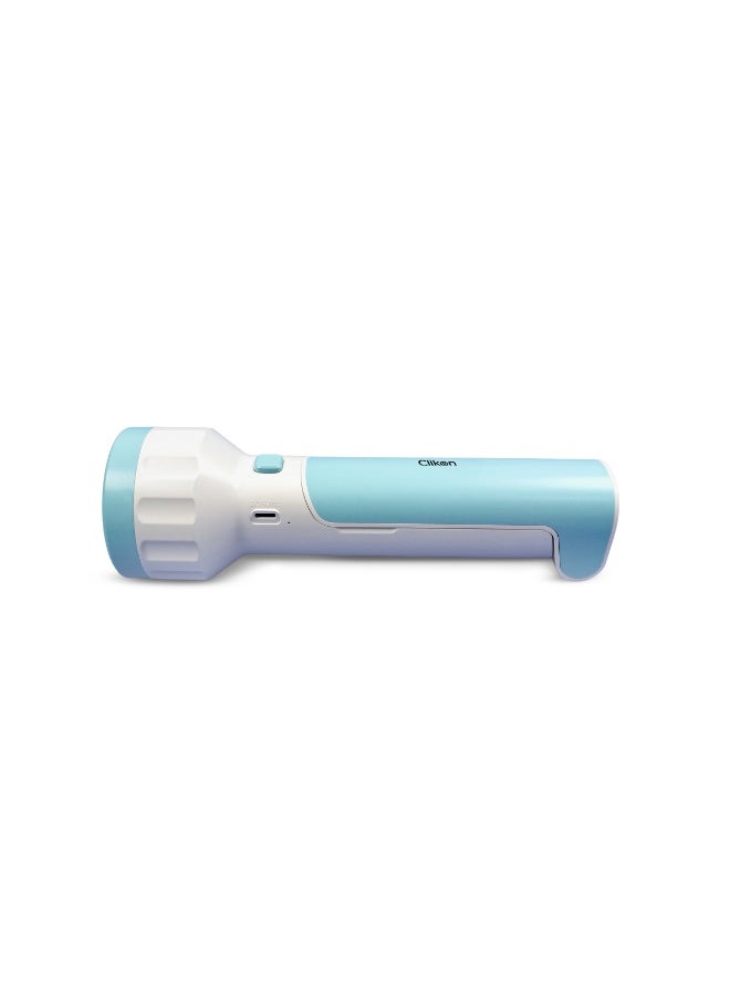 Clikon Rechargeable Torch 2 in 1 Flashlight & Table Lamp, Portable Emergency Light, DC 5V 1A Charging, White & Blue, CK8325 - Image 4
