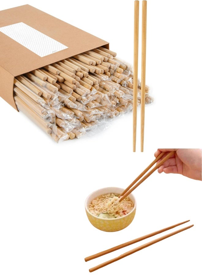 ١٠ أزواج من عيدان تناول الطعام المصنوعة من الخيزران الطبيعي، ٢٤ سم، عيدان طعام يابانية وصينية قابلة لإعادة الاستخدام، عيدان طعام للأطباق الساخنة، طقم هدايا عيدان طعام آمن للغسل في غسالة الأطباق - Image 1