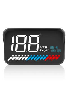 شو وو شاشة عرض رأسية للسيارة بنظام عالمي مزدوج 3.5 بوصة HUD، واجهة GPS لعداد السرعة، السرعة، عدد دورات المحرك في الدقيقة، تحذير السرعة الزائدة، قياس الأميال، درجة حرارة الماء، وضع GPS لجميع المركبات  - Image 1