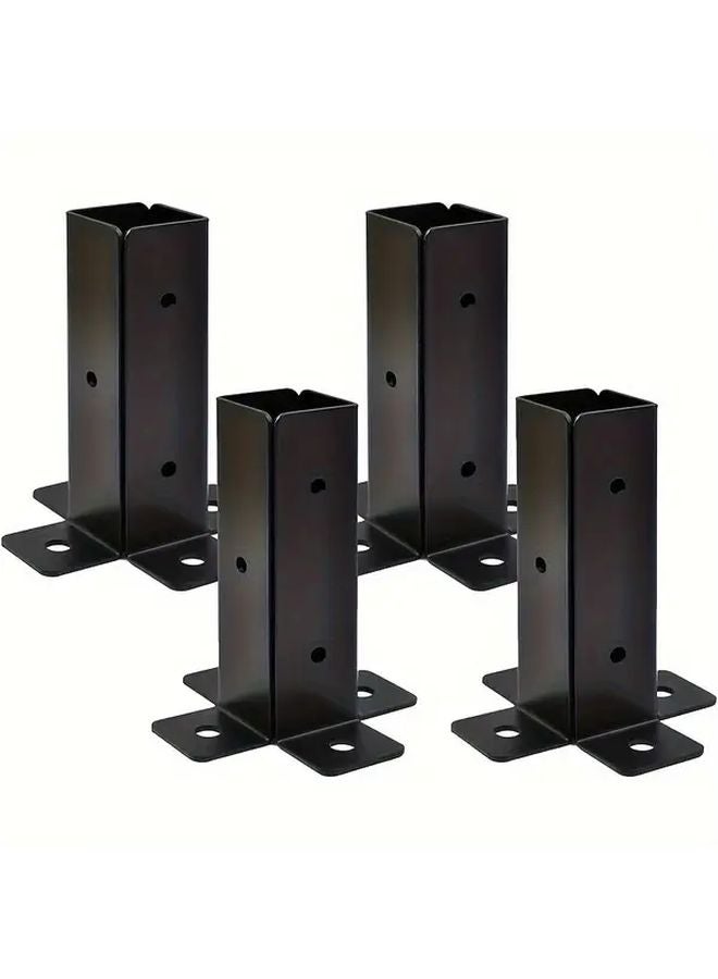 4pcs Heavy Duty Carbon Steel Column Base Bracket For Fences Railings Pavilions - Image 5