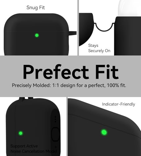 Matekxy for Airpods Pro 3 Case 2025 - for Airpod Pro3 Generation Soft Silicone Cover with Lanyard & Keychain for man, Shockproof Drop Protection Scratch Resistant for Commuters and Travelers, Black - Image 4