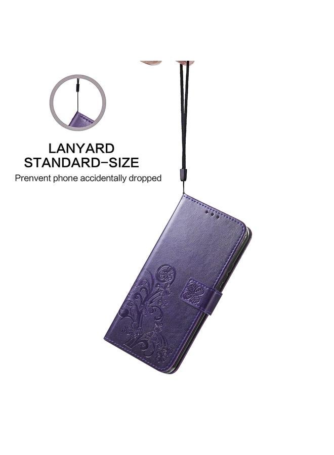 S-TOP Case For Google Pixel 5A Four-leaf Clasp Embossed Buckle Mobile Phone Protection Leather Case with Lanyard & Card Slot & Wallet & Bracket Function - Image 5