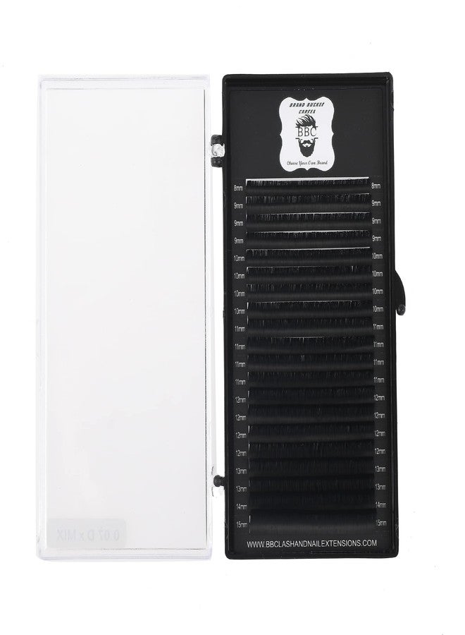 بي بي اس علبة وصلات رموش BBC Volume D-Curl Easy Fan - سمك 0.07 مم، أطوال متنوعة 8-14 مم | علبة 20 صفًا، رموش سوداء شبه دائمة لتركيب رموش كثيفة احترافية - Image 5