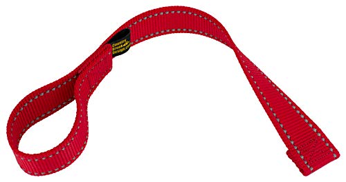 Country Brook Design 1 Inch Winch Hook Pull Strap with Reflective Nylon Red