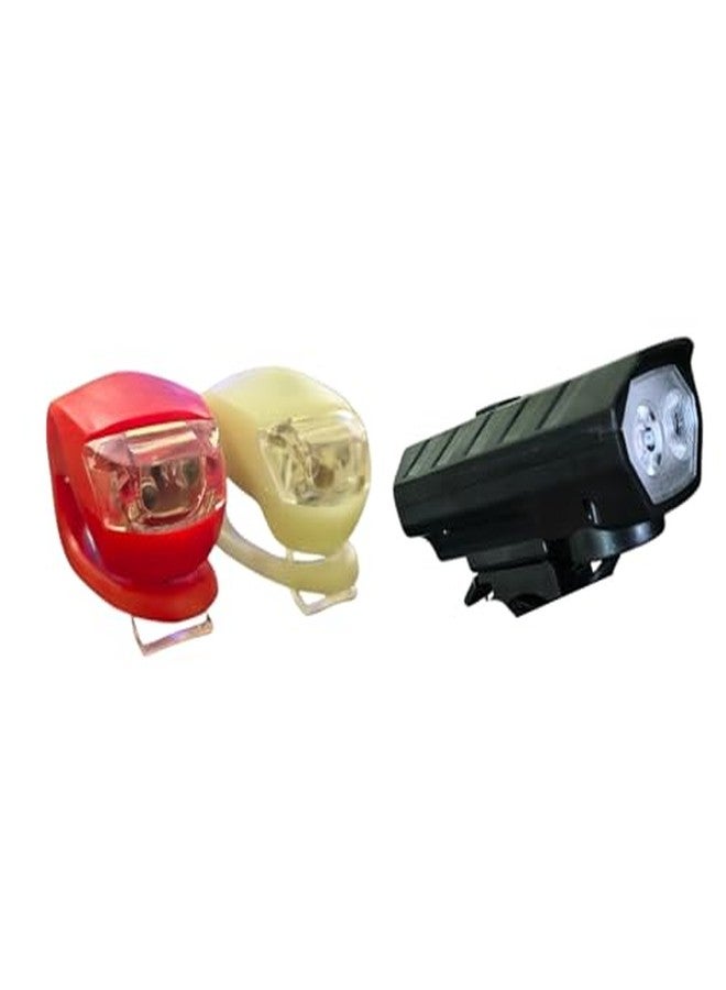 FCCRACING Front C-Type Light and Handle Blinker Light Combo for Bicycle - USB Charging, Waterproof - Image 1