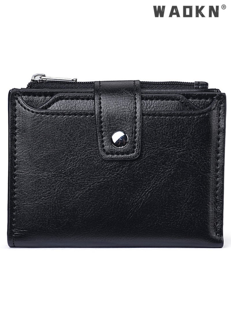 WAOKN Wallet for Men Durable Bifold Mens women Wallets with Window RFID Blocking Credit Card Holder Wallet with Zipper coin purse，Detachable Driver License Card Holder Multi-functional &Multi Pocket Wallet Holds Coins, Small Cash, Keys, Car Keys, Fits Driver License, RFID Blocking PU Business Card Holder，Portable & Compact Daily Must-have - Image 1