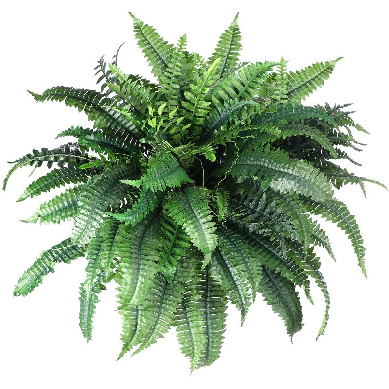Jutom Artificial Ferns Outdoors Faux Boston Fern Bush 88 Long Silk Branch Large Fake Shrubs for House Office Garden Outdoors Indoor Decor Arrangement 295 Inch1 Pcs