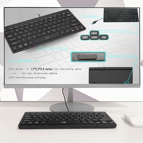 SR Mini Keyboard Wired Thin Light 78 Keys USB Multimedia Small for Pc Computer Laptop - Image 4