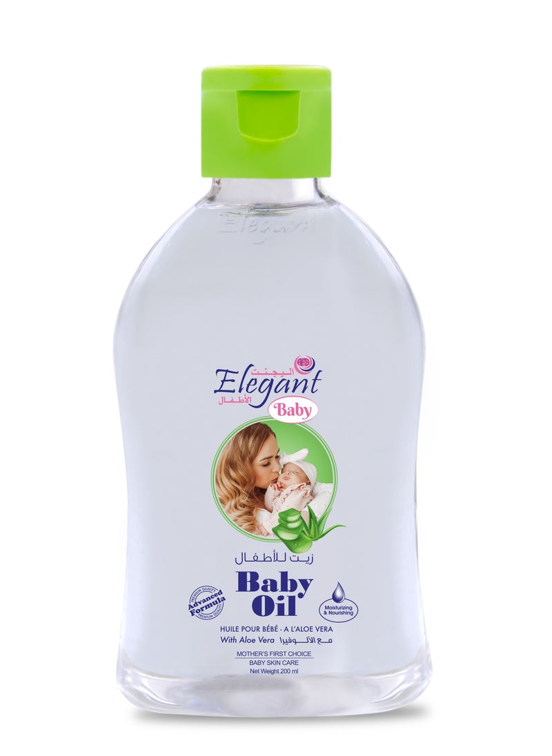 Elegant Baby Oil Aloe Vera With Advanced Formula 200ml  - Image 1