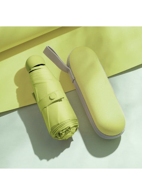 Five Fold Black Glue Mini Portable Sunshade Capsule Umbrella Women's Sunscreen Sun UV Protection Umbrella Sunny and Rain Dual-Use Compact