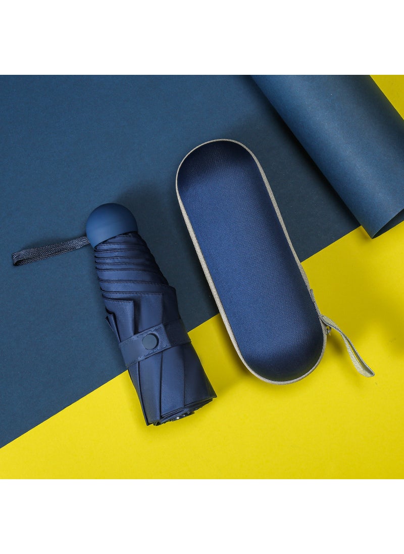 Generic - Five Fold Black Glue Mini Portable Sunshade Capsule Umbrella Women's Sunscreen Sun UV Protection Umbrella Sunny and Rain Dual-Use Compact - Image 1