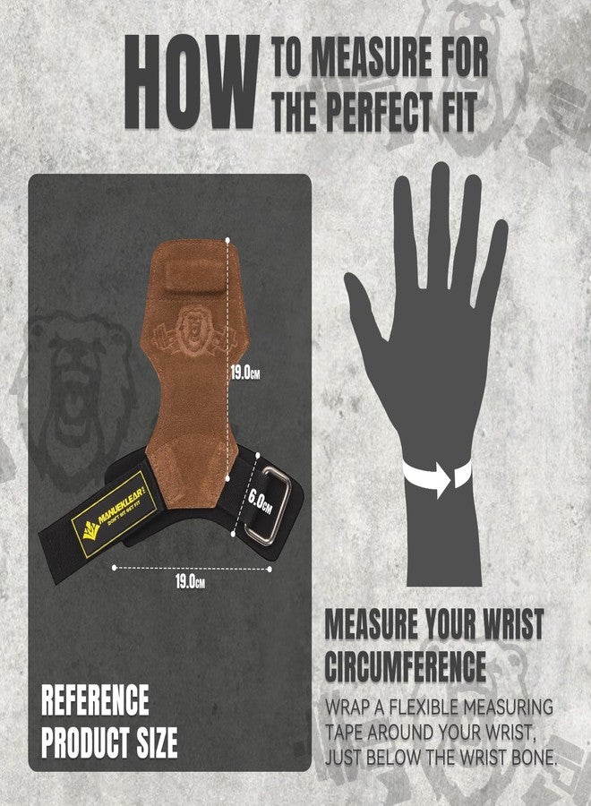 M MANUEKLEAR MANUEKLEAR Gym Straps, Double Leather Lifting Straps for Men Deadlift with Cushion Wrist Loop, Gym Lifting Wrist Wraps for Weightlifting - Image 5