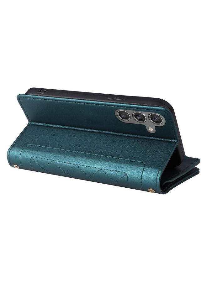 اس-توب جراب لهاتف Samsung Galaxy S24 5G Crossbody بسحاب ومحفظة من الجلد بتصميم معين الشكل - Image 5