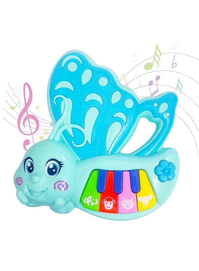 VGRASSP Mini Butterfly Piano Toy for Kids and Toddlers with 7 Keys and 6 Modes - The Cute Musical Instrument with Animal Sounds, Colorful Lights - Color As Per Stock - Image 1
