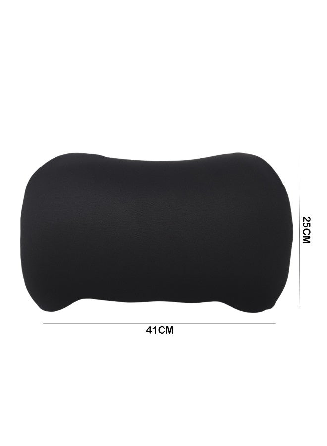 3XR Black Lumbar Support Pillow 5640 (41x25cm) for Car, Office & Home Memory Foam Back Cushion with Contoured Ergonomic Design, Breathable Anti-Static Fabric, Adjustable Strap, Pain Relief & Posture Correction - Image 2