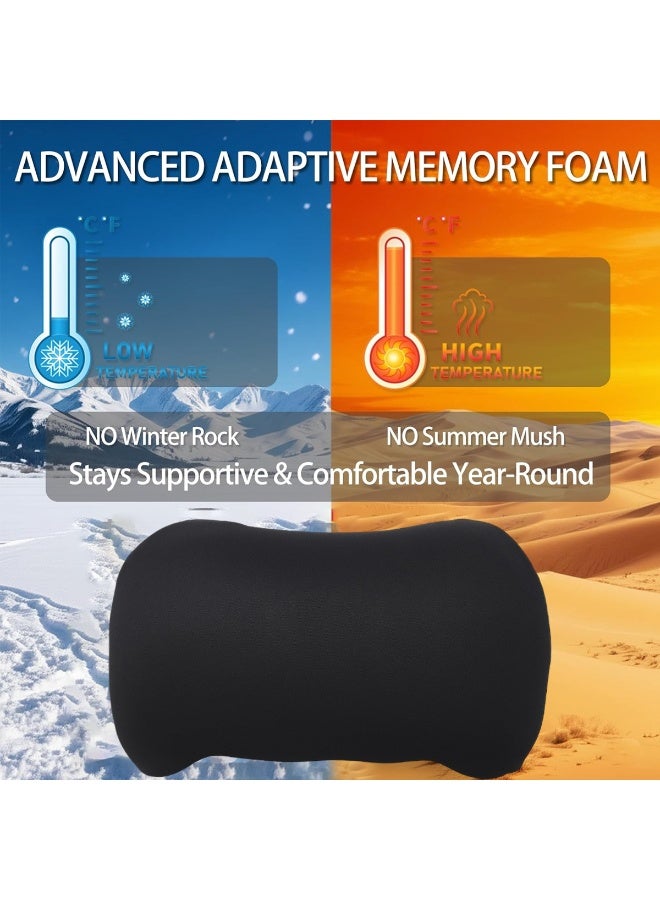 3XR Black Lumbar Support Pillow 5640 (41x25cm) for Car, Office & Home Memory Foam Back Cushion with Contoured Ergonomic Design, Breathable Anti-Static Fabric, Adjustable Strap, Pain Relief & Posture Correction - Image 4