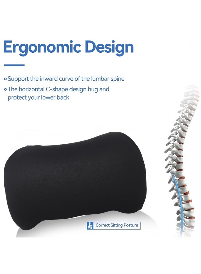 3XR Black Lumbar Support Pillow 5640 (41x25cm) for Car, Office & Home Memory Foam Back Cushion with Contoured Ergonomic Design, Breathable Anti-Static Fabric, Adjustable Strap, Pain Relief & Posture Correction - Image 5