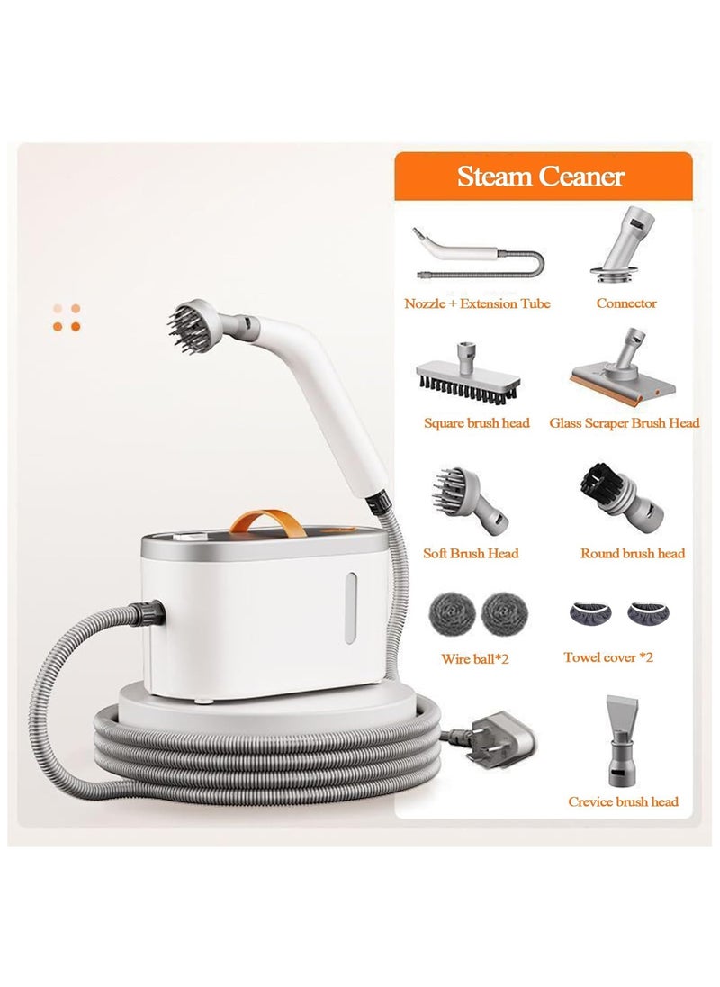 Handheld Steam Cleaner – 1200W Fast Heating, 750mL Large Capacity with 11 Accessories for Multi-Surface Deep Cleaning & Disinfection