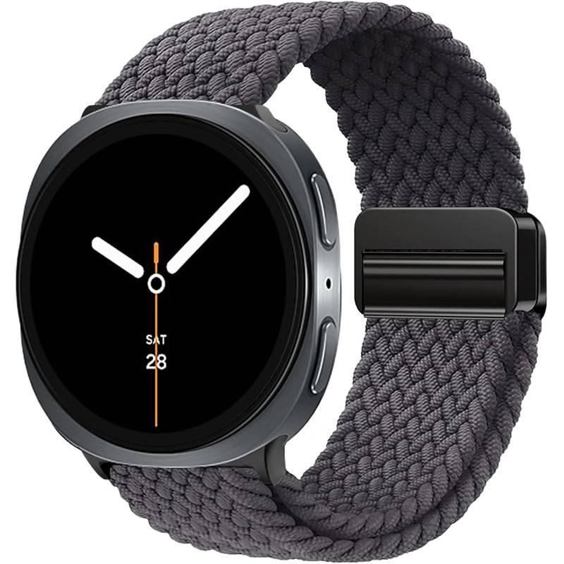 سوار ساعة ذكية سوار نايلون حلقي متوافق مع Samsung Galaxy Watch 8 بملاءمة قابلة للتعديل وحزام بديل للاستخدام اليومي باللون رمادي قابل للتعديل - NUR - Image 1