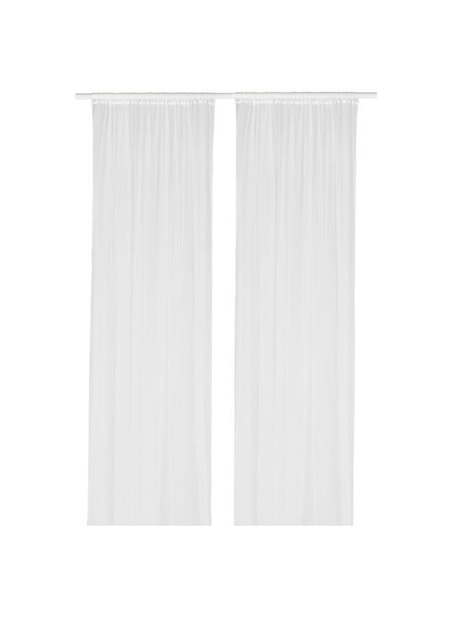 erorex Net Curtains, 1 Pair, White, 280X300 Cm - Image 1