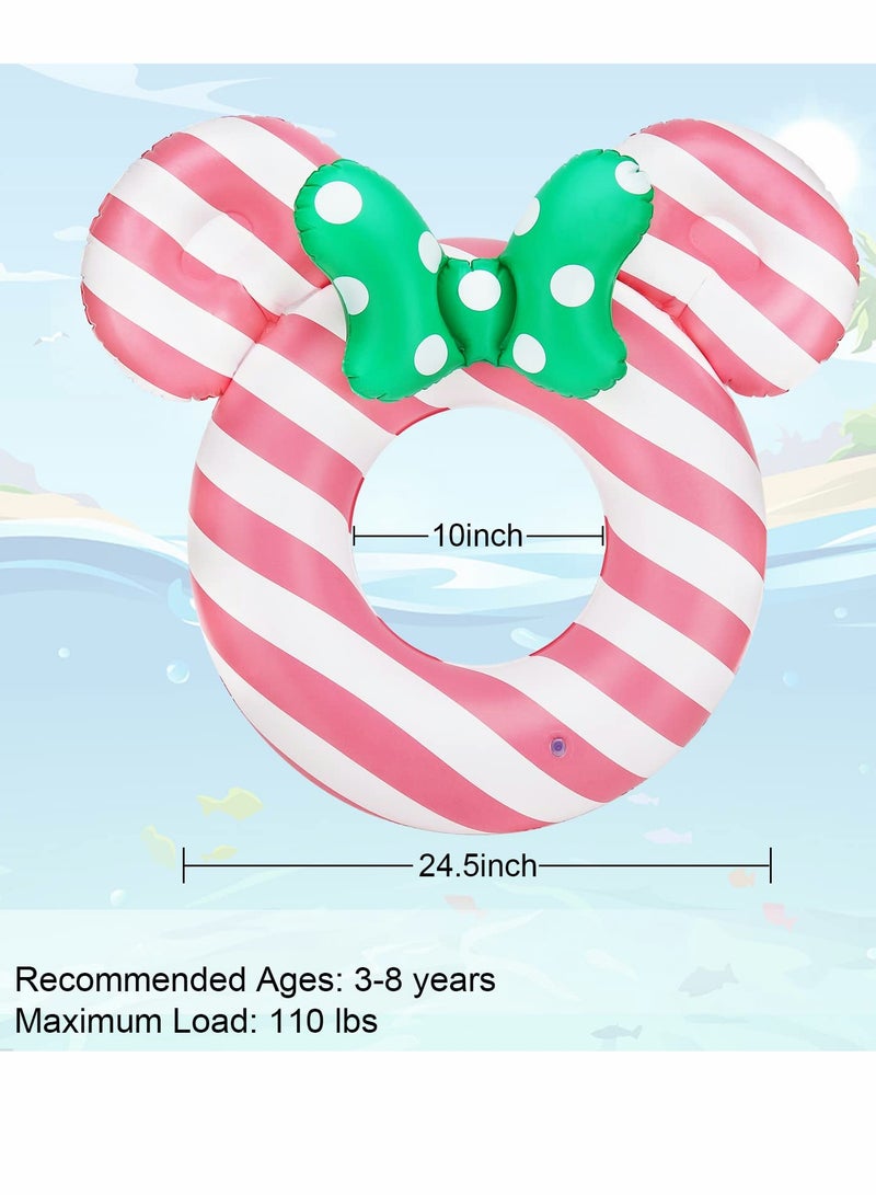 KASTWAVE Pool Floats Kids, Inflatable for Adults, 25 inch Floaties Swimming Rings, Tube Toys for 3-8, Summer Beach Party Decorations (Pink Stripes) - Image 4