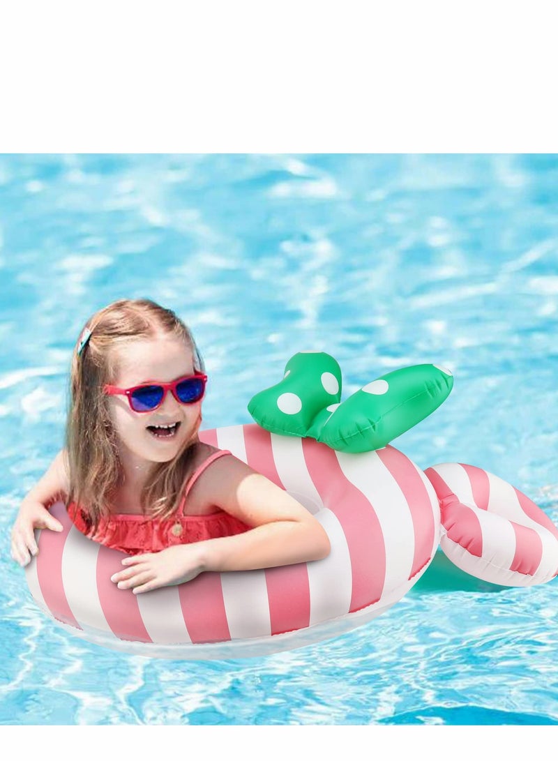 KASTWAVE Pool Floats Kids, Inflatable for Adults, 25 inch Floaties Swimming Rings, Tube Toys for 3-8, Summer Beach Party Decorations (Pink Stripes) - Image 3