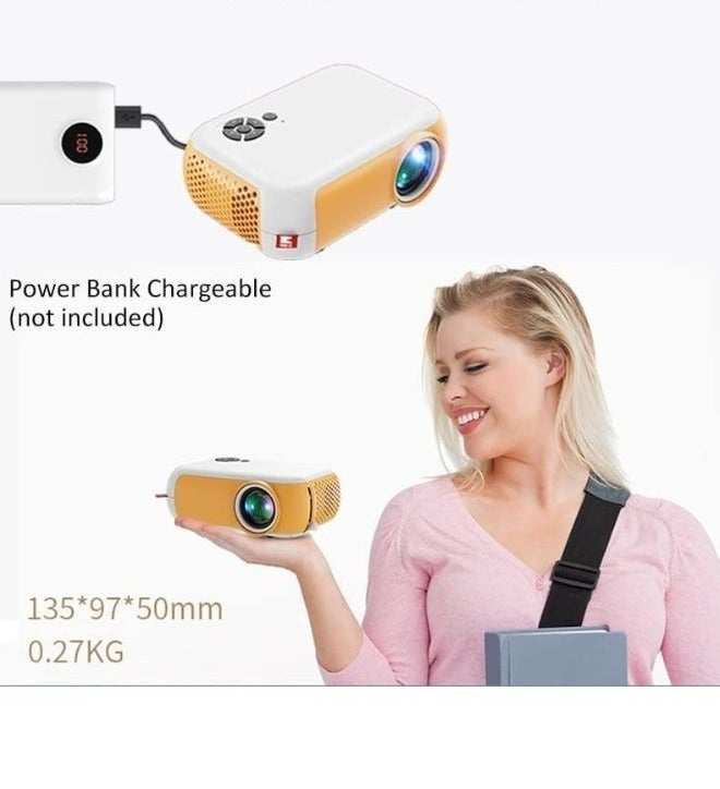 Portable Mini Projector, Full HD 1080P Supported LCD Projector with HDMI, USB, AV, SD Card, Wi-Fi Ready and Remote Control, Available in Two Colors - Image 2