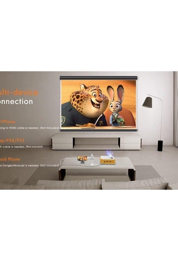 Portable Mini Projector, Full HD 1080P Supported LCD Projector with HDMI, USB, AV, SD Card, Wi-Fi Ready and Remote Control, Available in Two Colors - Image 4