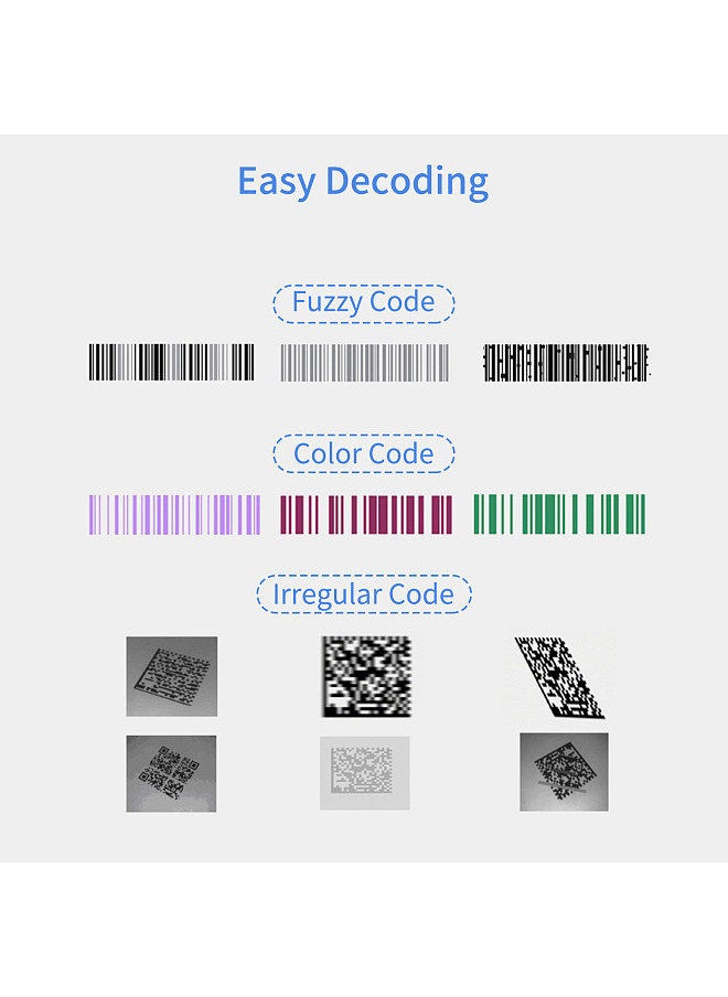 Handheld 1D/2D/QR Barcode Scanner USB Wired Bar Code Reader Manual/Auto Trigger Scanning CMOS Image Sensor Support Paper Code/Screen Code PDF417 Compatible with Windows Android MacOS Linux System