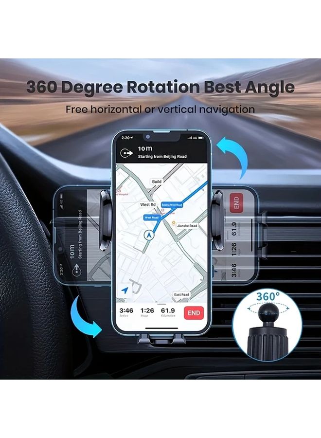 2025 Upgrade Auto Locking Universal Black Air Vent Phone Holder Mount - Image 3