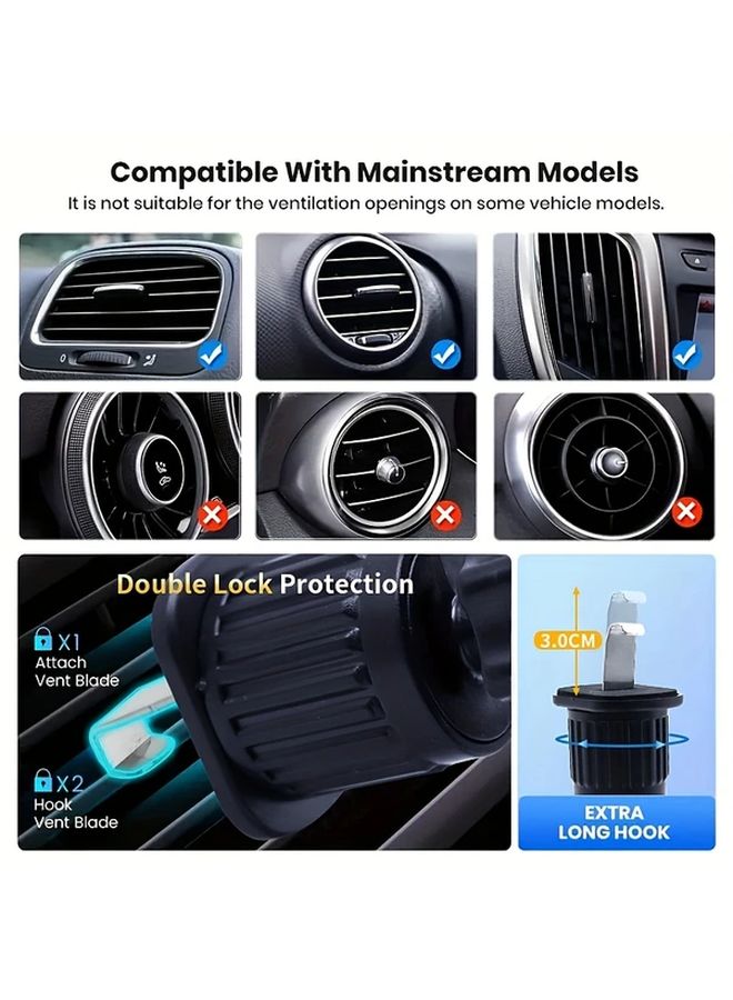 2025 Upgrade Auto Locking Universal Black Air Vent Phone Holder Mount - Image 4